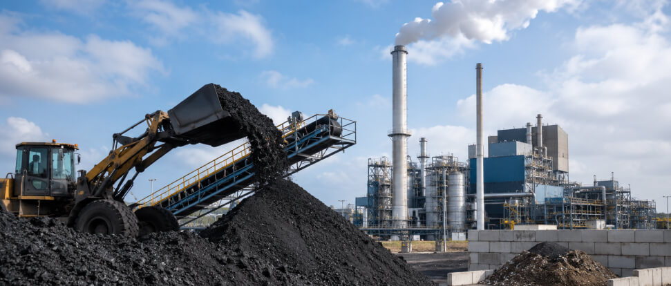 Jcb throwing the coal in the mud
