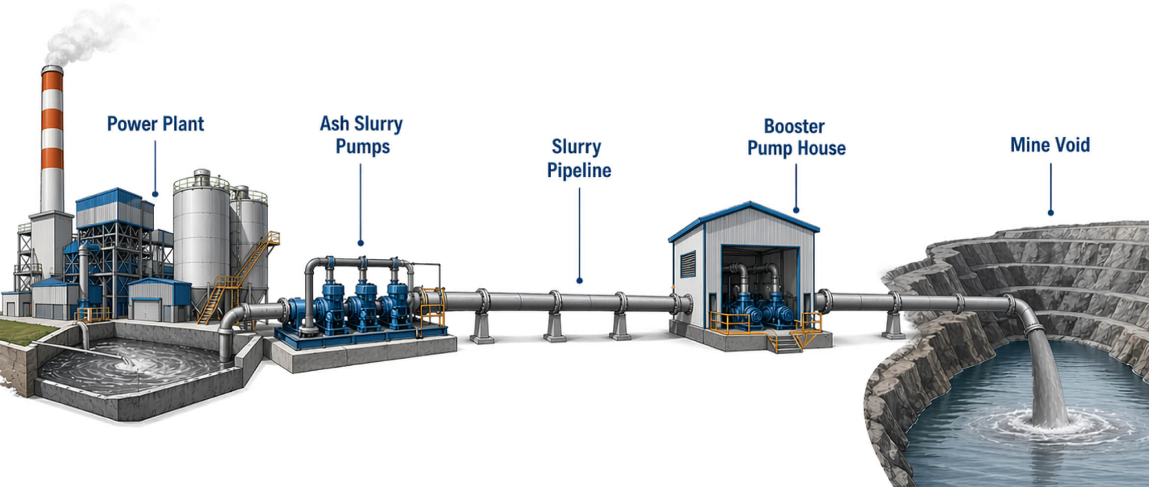 BRIEF SYSTEM of Ash Slurry Pumping/ Disposal System to Mine Void