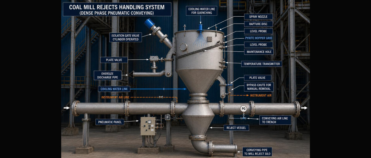 Pic of Coal Mill Rejects Handling System Using Dense Phase Pneumatic Conveying