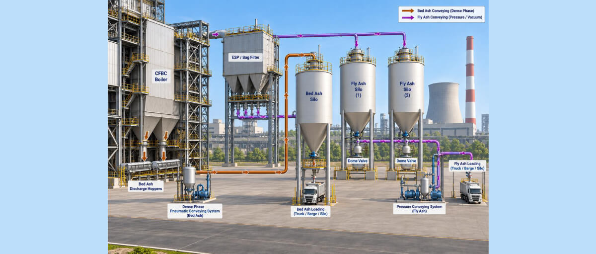 Pic of Pneumatic Ash Handling System for CFBC Boilers